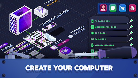 PC Creator 2 - PC Building Sim(tiền không giới hạn) screenshot image 1 Ảnh chụp màn hình trò chơi