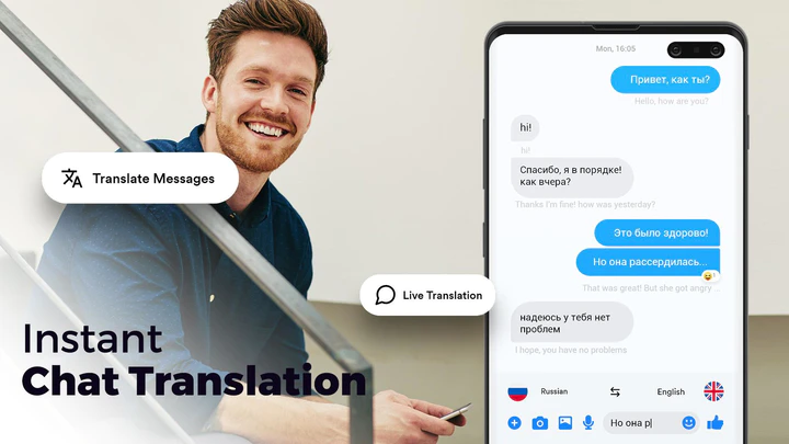 Live chat with translation