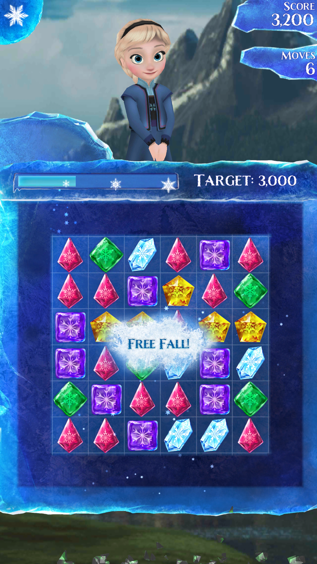 Disney Frozen Free Fall - Play Frozen Puzzle Games(Large physical strength)