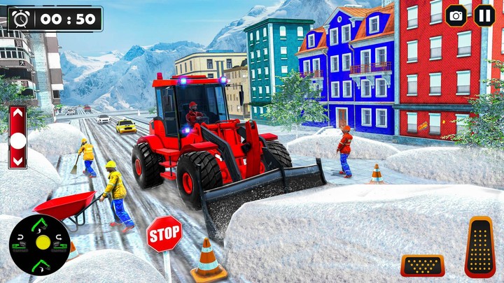 Snow Road Crane Simulator 3D Ảnh chụp màn hình trò chơi