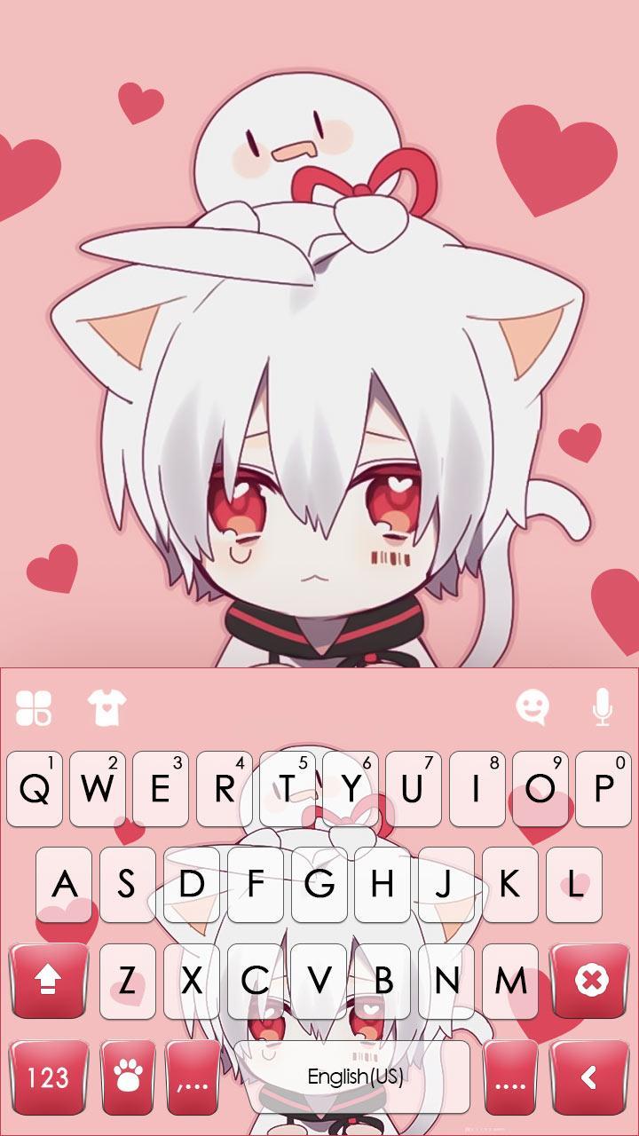 Anime Cat Boy Keyboard Background