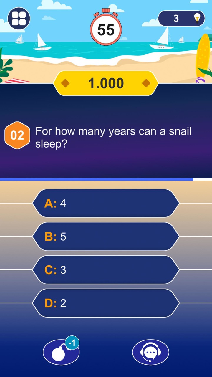 Quiz Game: Questions & Answers‏