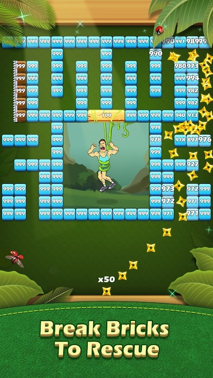 Breaker Fun - Bricks Crusher on Rescue Adventures (Large gold coins) screenshot