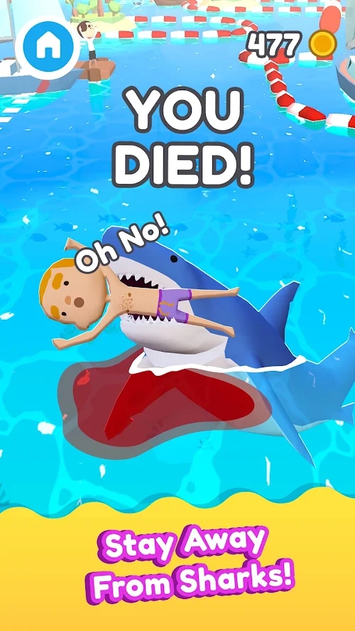 Shark Escape 3D - Swim Fast!(Large gold coins)