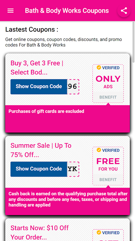 Coupons for Bath & Body Works_playmods.net