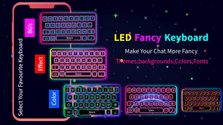 Neon LED Keyboard Fonts RGB by Picture Keyboard Keyboard App  Keyboard  Theme  Android Apps  AppAgg