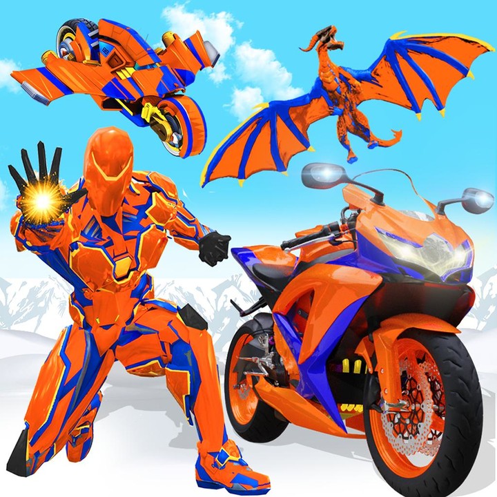 Snow Bike Transform Robot Game_playmod.games