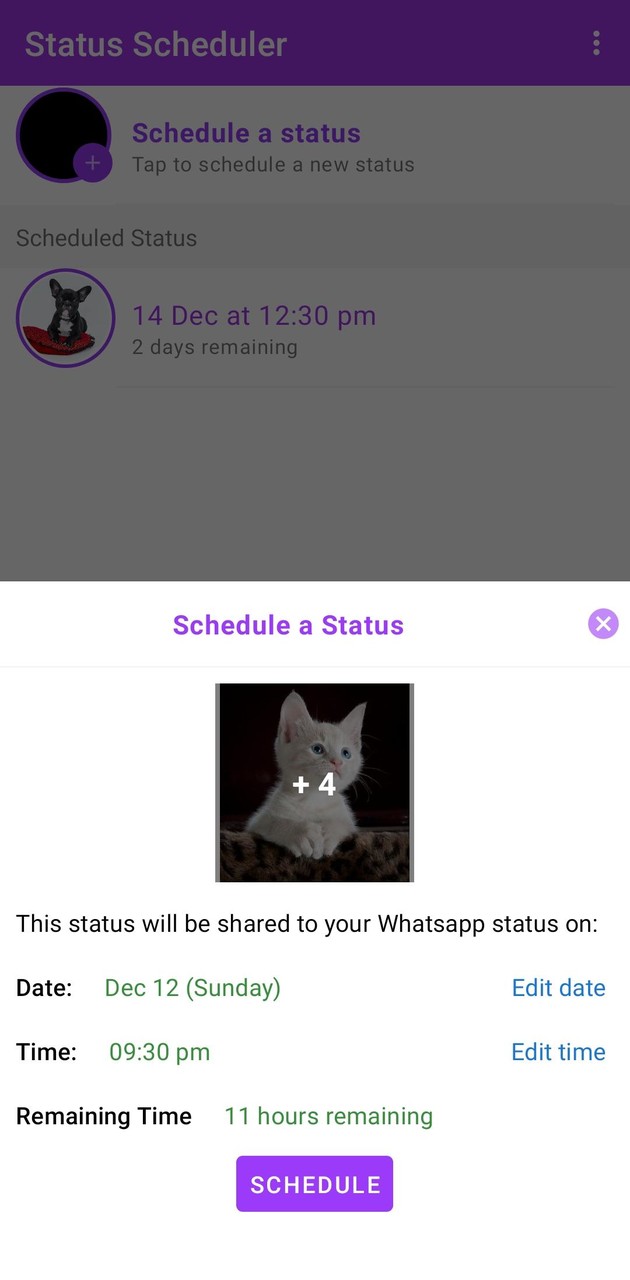 Status Scheduler for WhatsApp_playmod.games