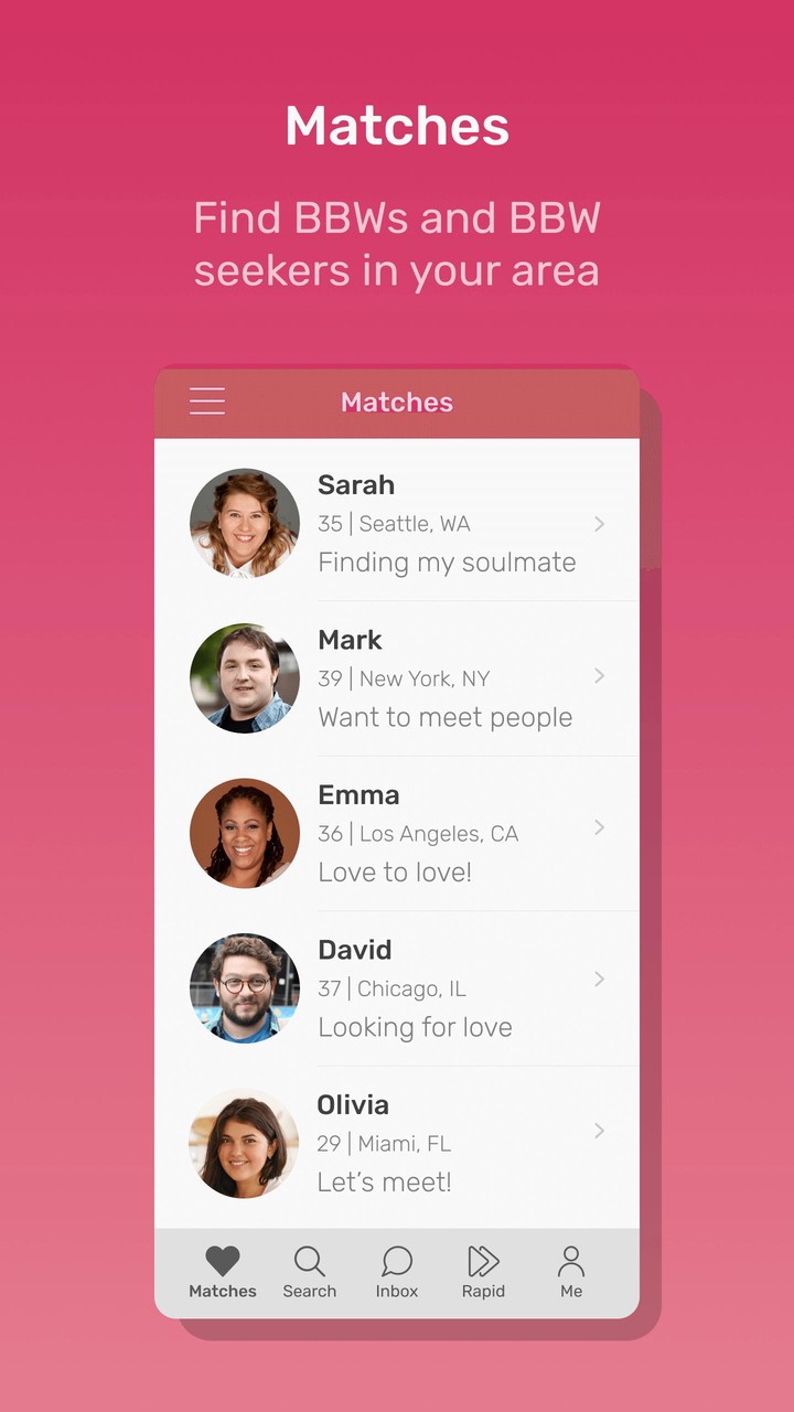 BBW Romance Dating App Ảnh chụp màn hình trò chơi