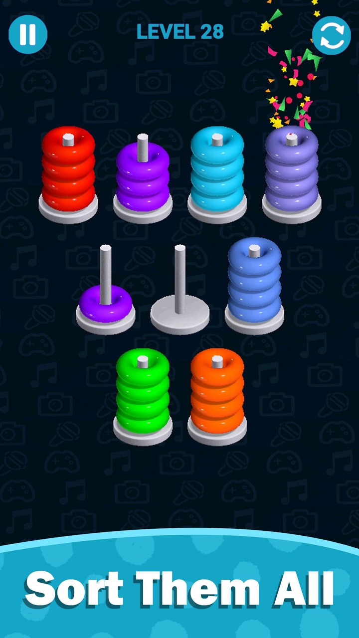 Stacolor: 3D Color Hoop Sort