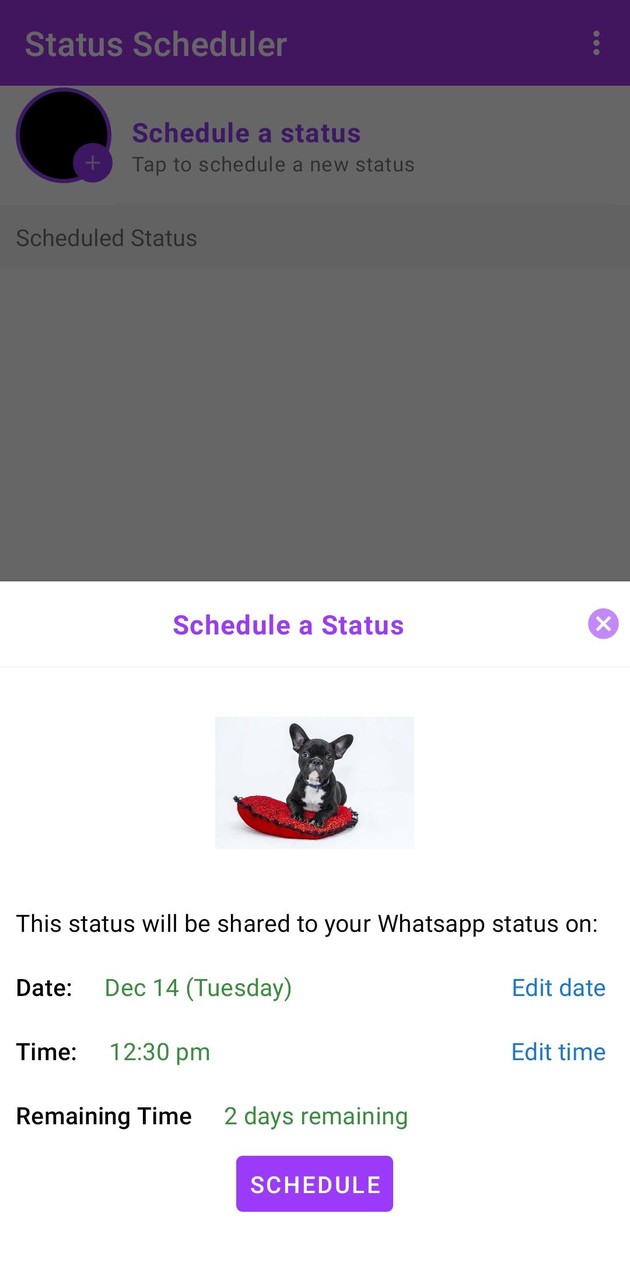 Status Scheduler for WhatsApp_playmods.games