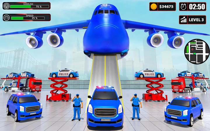 US Police Car Transport Truck_playmod.games