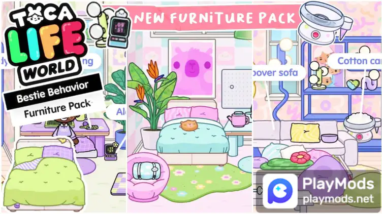 Toca Life World Mod Apk v1.56 Update 124+ New Furniture in Fluffy Friends  House