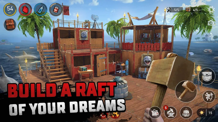 Raft Survival  Ocean Nomad  Simulator(Unlimited Coins) screenshot image 3_playmods.games