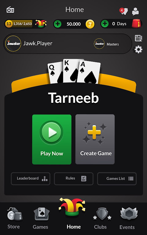 Jawaker Tarneeb, Chess & Trix_playmod.games