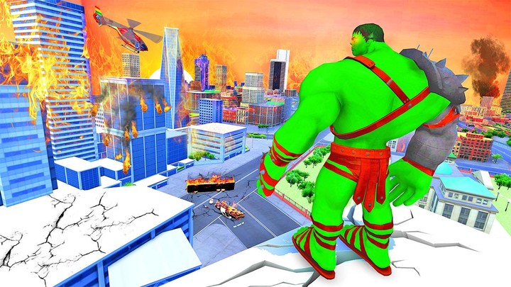Incredible Green Monster Superhero City Battle Ảnh chụp màn hình trò chơi